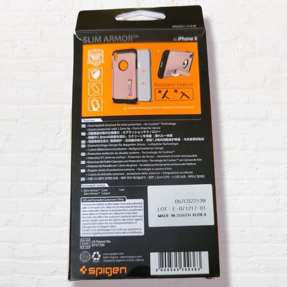 Spigen Slim Armor Bumper Case for iPhone X - Rose Gold - Picture 2 of 2
